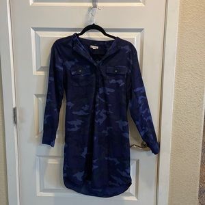 This is a blue camp camp shirt by Gap